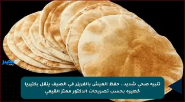 تنبيه صحي شديد.. حفظ العيش بالفريزر في الصيف ينقل بكتيريا خطيرة بحسب تصريحات الدكتور معتز القيعي